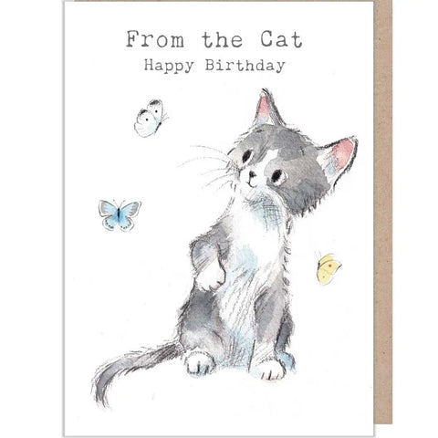 From the Cat Birthday Card - Grey Kitten