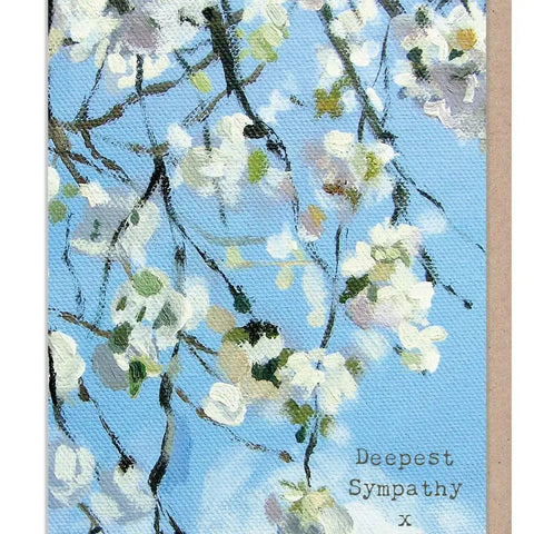 Sympathy Card - White Blossom Tree