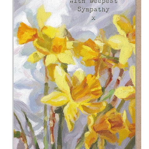 Sympathy Card - Deepest Sympathy - Daffodil Artwork