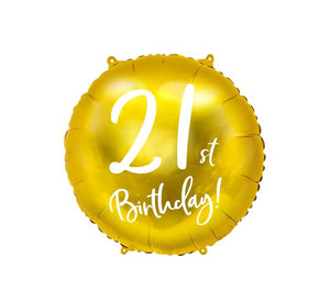 18” Balloon - PartyDeco - 21st Birthday