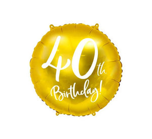 18” Balloon - PartyDeco - 40th Balloon