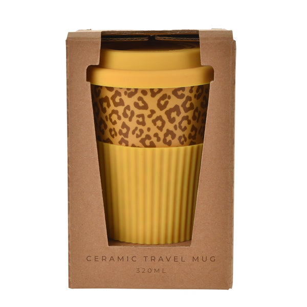 Naturecraft Leopard Ceramic Travel Mug