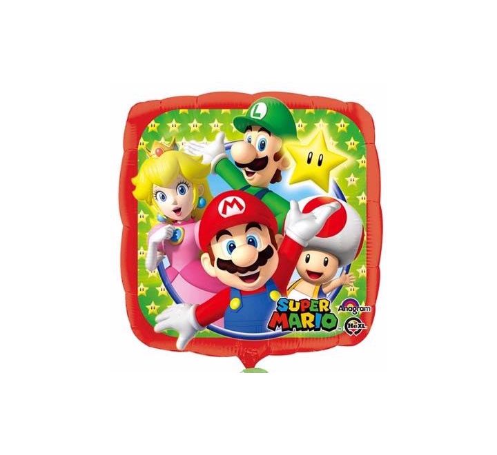 18” Licensed Balloon - Anagram - Square Mario Bros