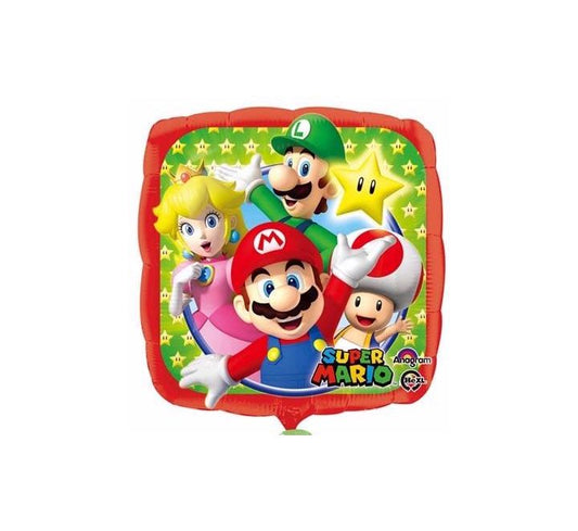 18” Licensed Balloon - Anagram - Square Mario Bros