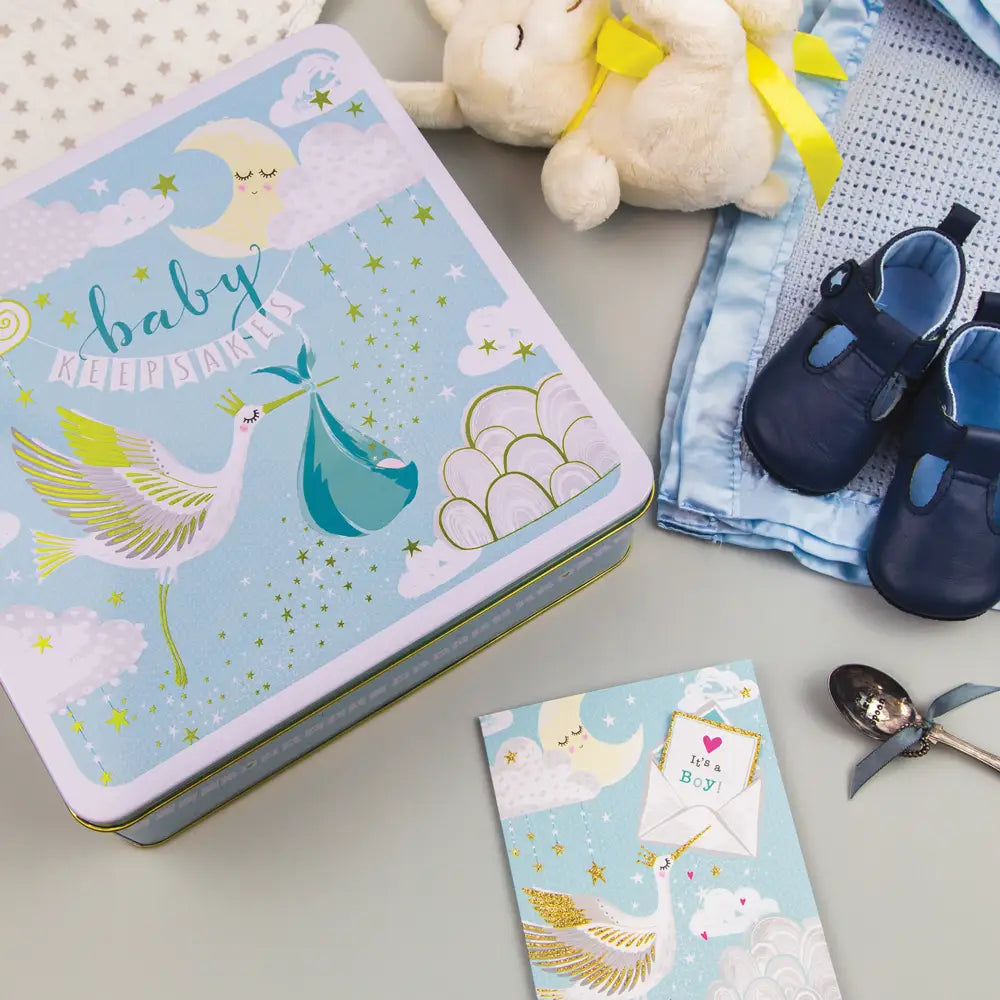 Large Keepsake Tin - Baby Boy Keepsakes
