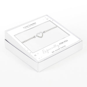 Open Crystal Heart Bracelet