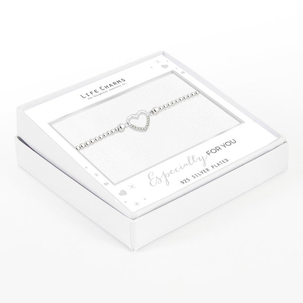 Open Crystal Heart Bracelet
