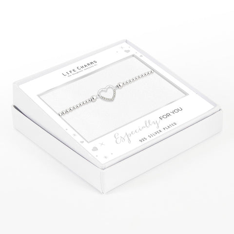 Open Crystal Heart Bracelet