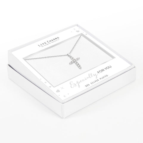 Open Crystal Cross Necklace