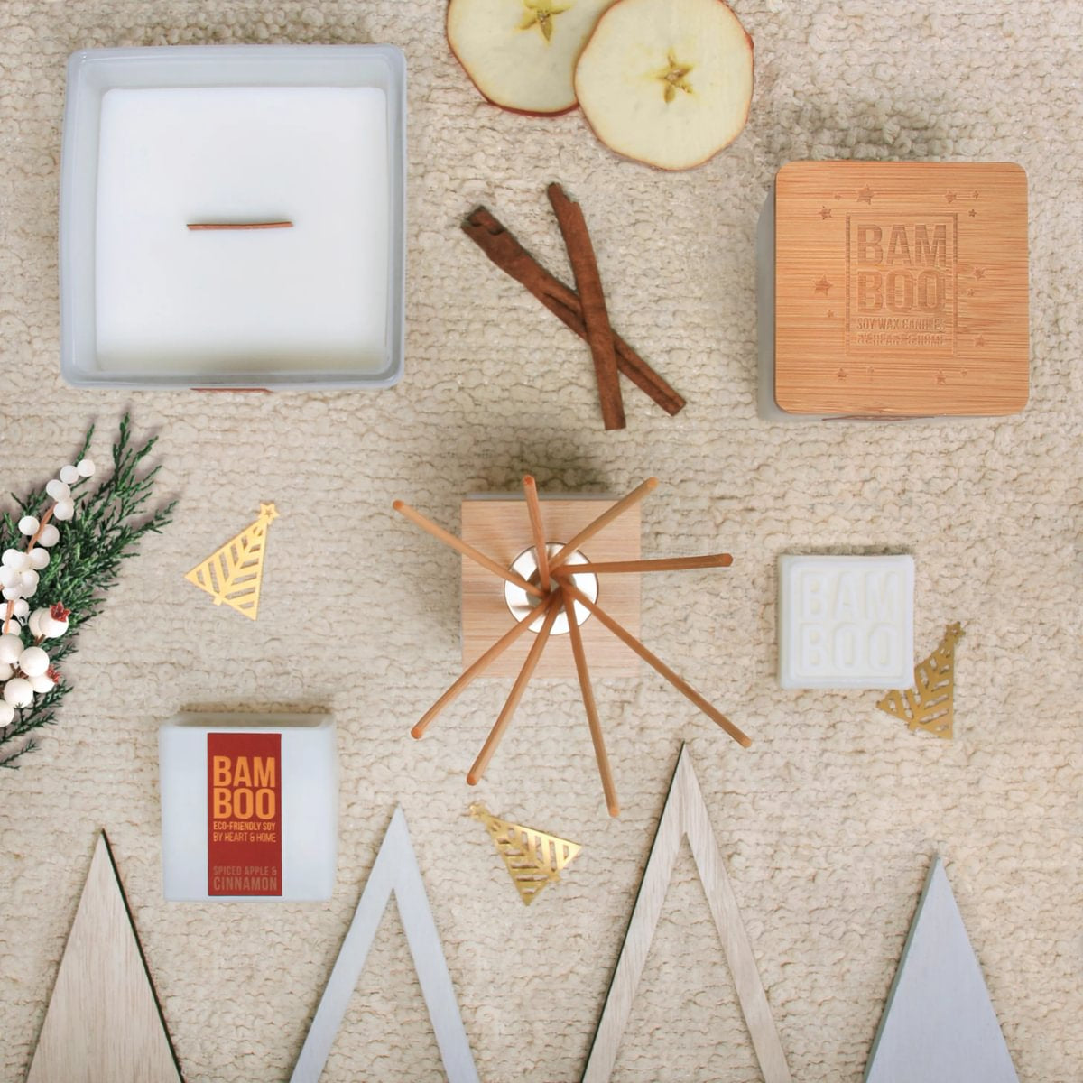 Bamboo - Spiced Apple & Cinnamon - Centre Piece Candle