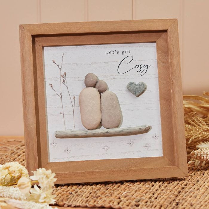 Large Wooden Plaque - Cozy Couple