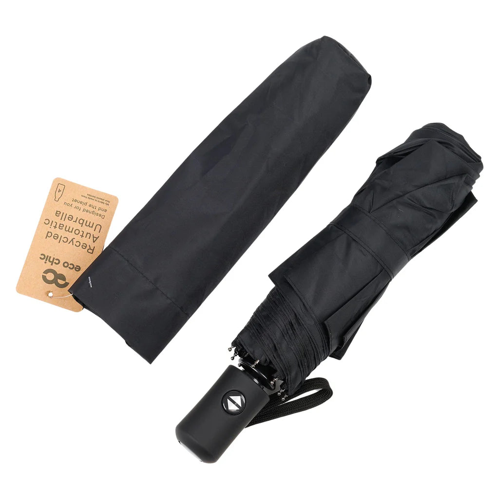 Automatic Folding Umbrella - Solid Black