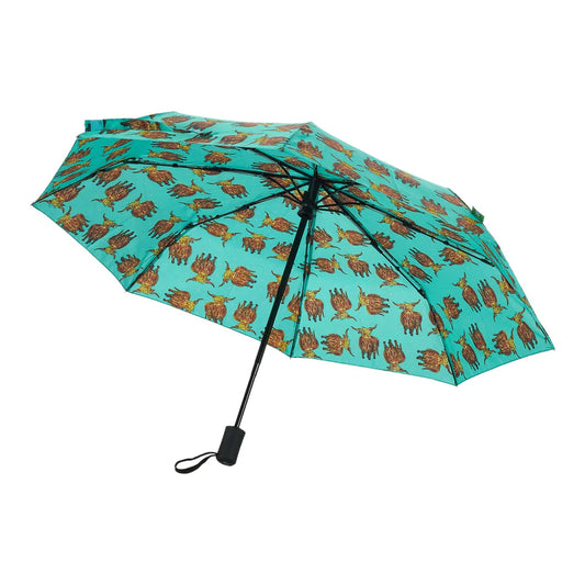 Automatic Folding Umbrella - Highland Cow