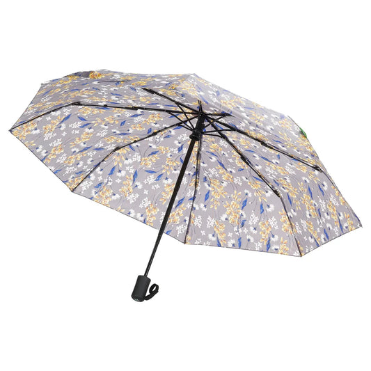 Automatic Folding Umbrella - Grey Flowers
