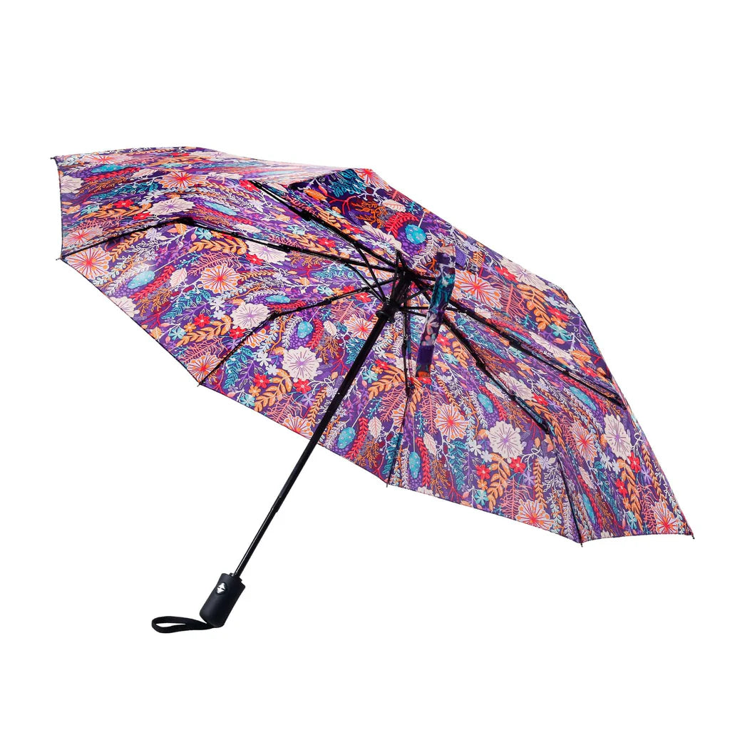 Automatic Folding Umbrella - Lush Floral