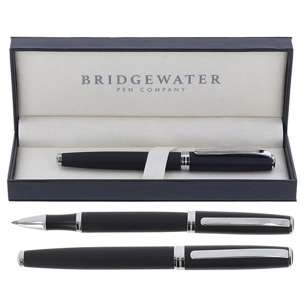 Bridgewater - Sterling Matt Black And Chrome Roller Ball