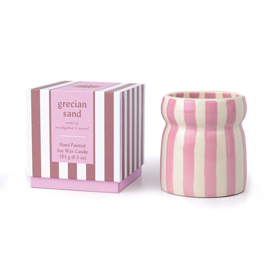 Pink Stripe Candle