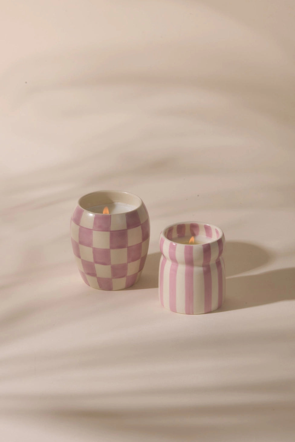Pink Stripe Candle