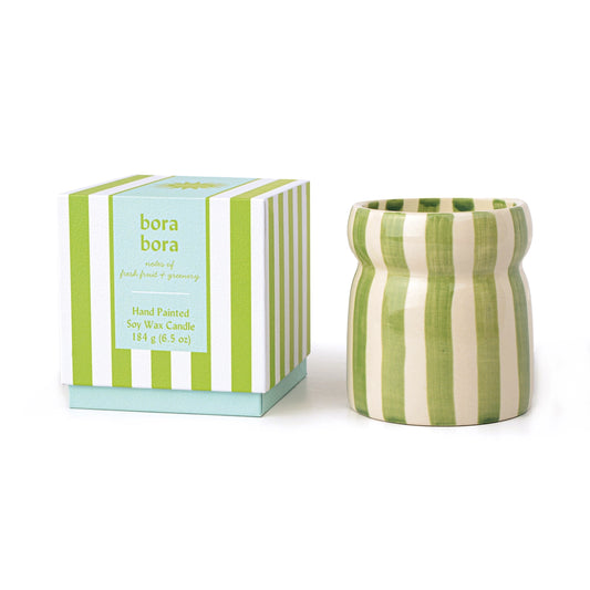 Green Stripe Candle