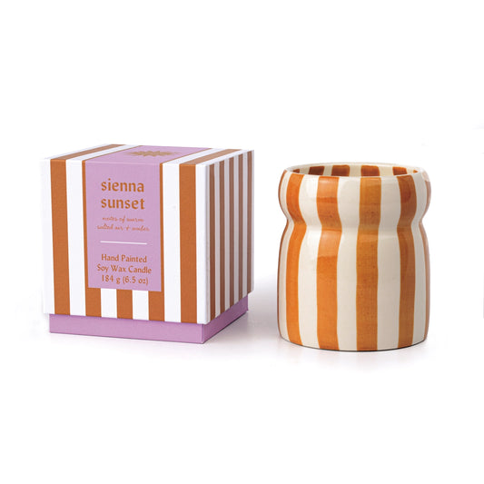 Striped Wax Candle