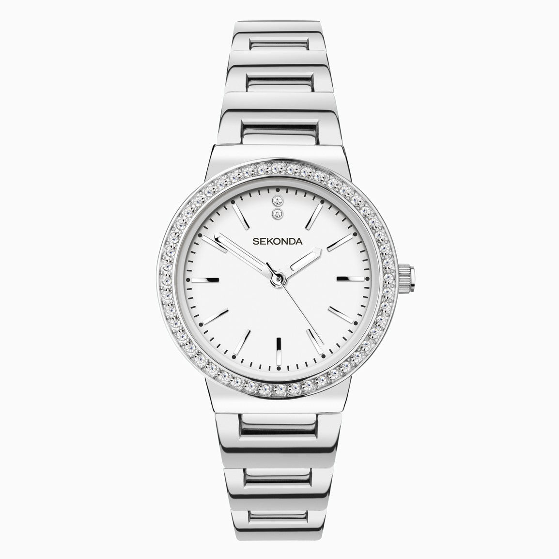 Sekonda Day To Night Ladies Watch | Silver Case & Alloy Bracelet with White Dial