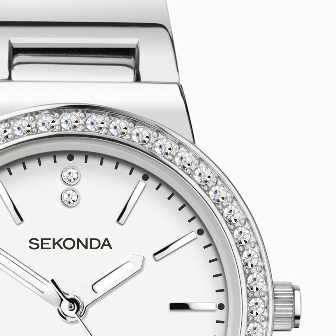 Sekonda Day To Night Ladies Watch | Silver Case & Alloy Bracelet with White Dial