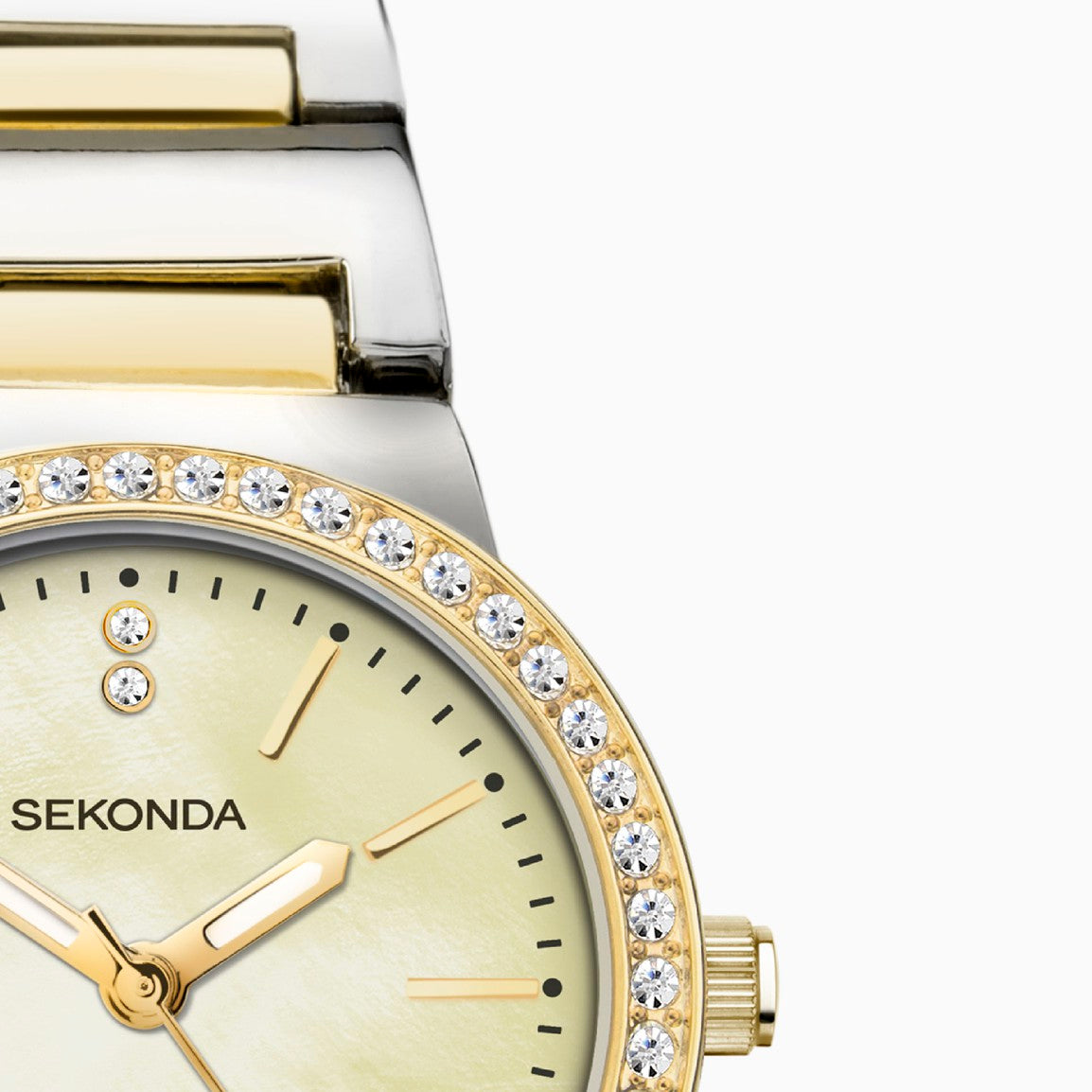 Sekonda Amelia Ladies Watch | Two Tone Case & Alloy Bracelet with Champagne Dial