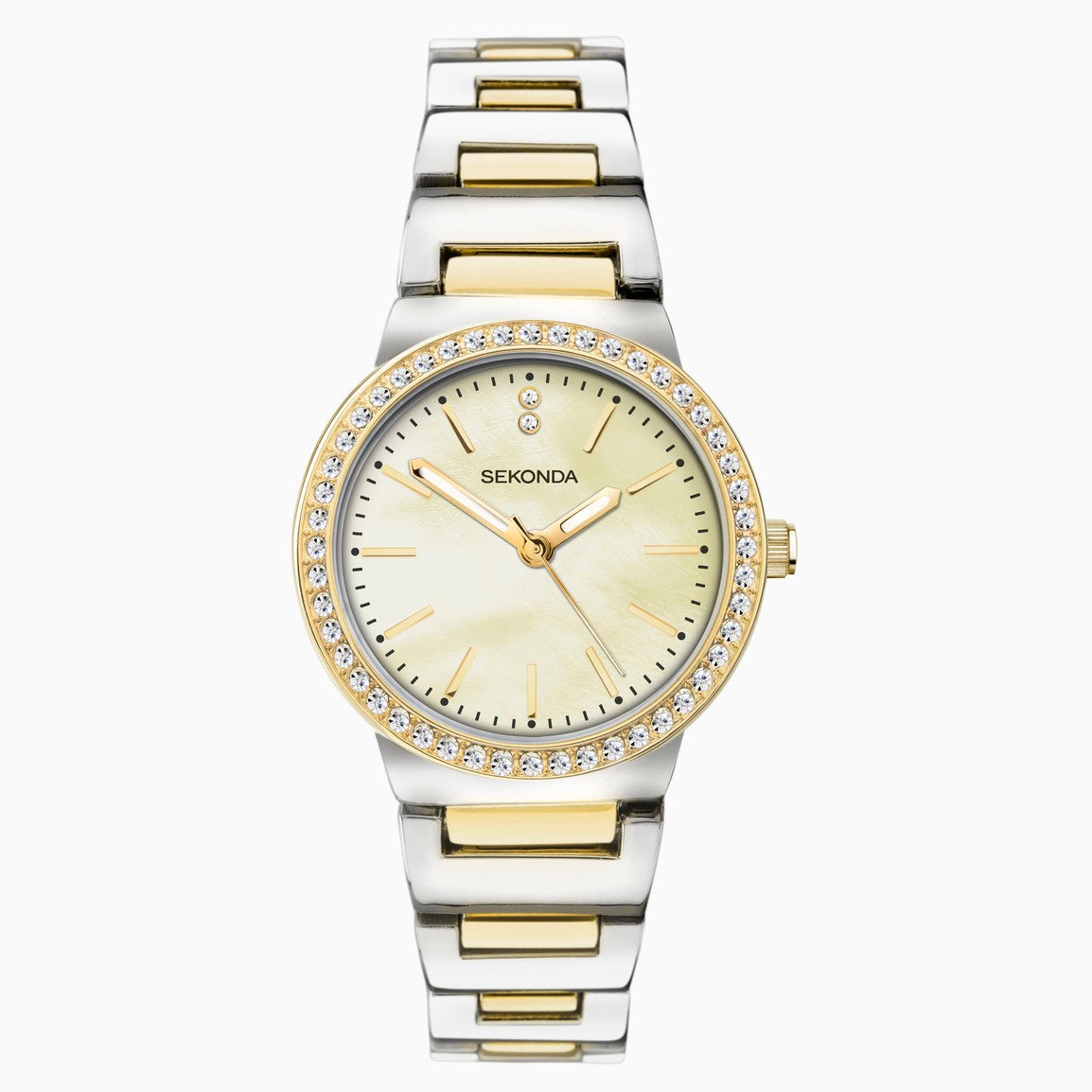 Sekonda Amelia Ladies Watch | Two Tone Case & Alloy Bracelet with Champagne Dial