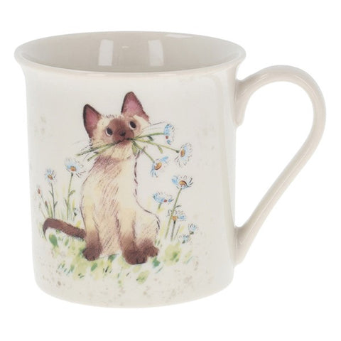 Pawsitively Purrrfect Siamese & Daisy Cat Mug