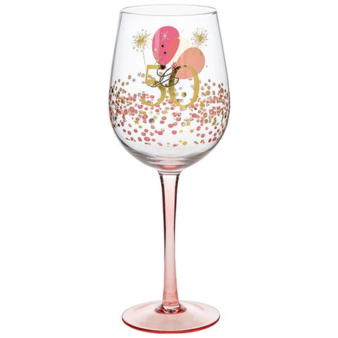 Female Age Wine Glass - 50th