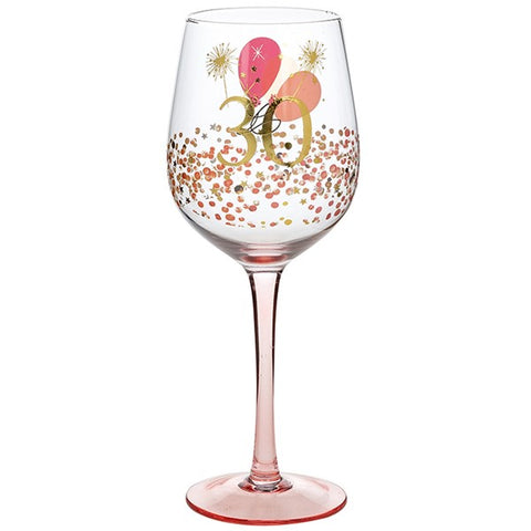 Female Age Wine Glass - 30th