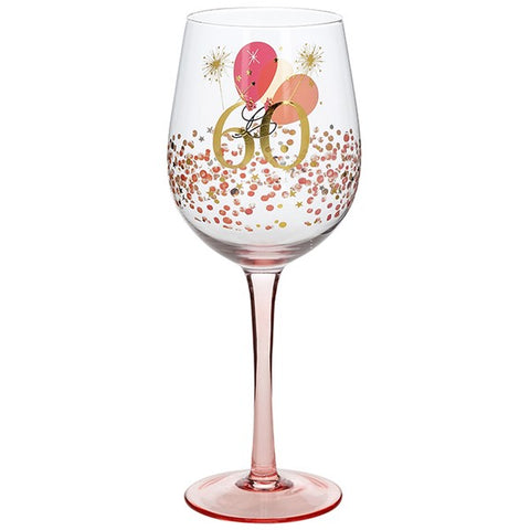 Female Age Wine Glass - 60th