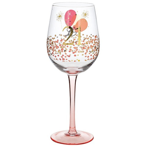 Female Age Wine Glass - 21st