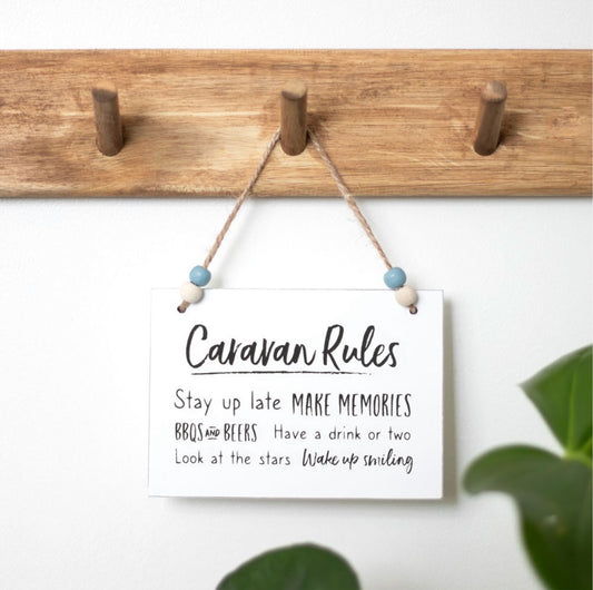 Caravan Rules Hanging Sign