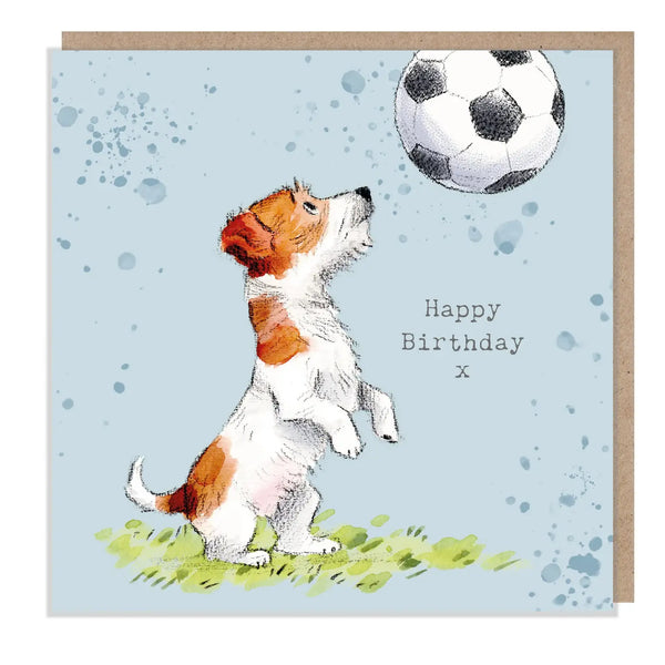 Cute Dog Birthday - Jack Russel With Football