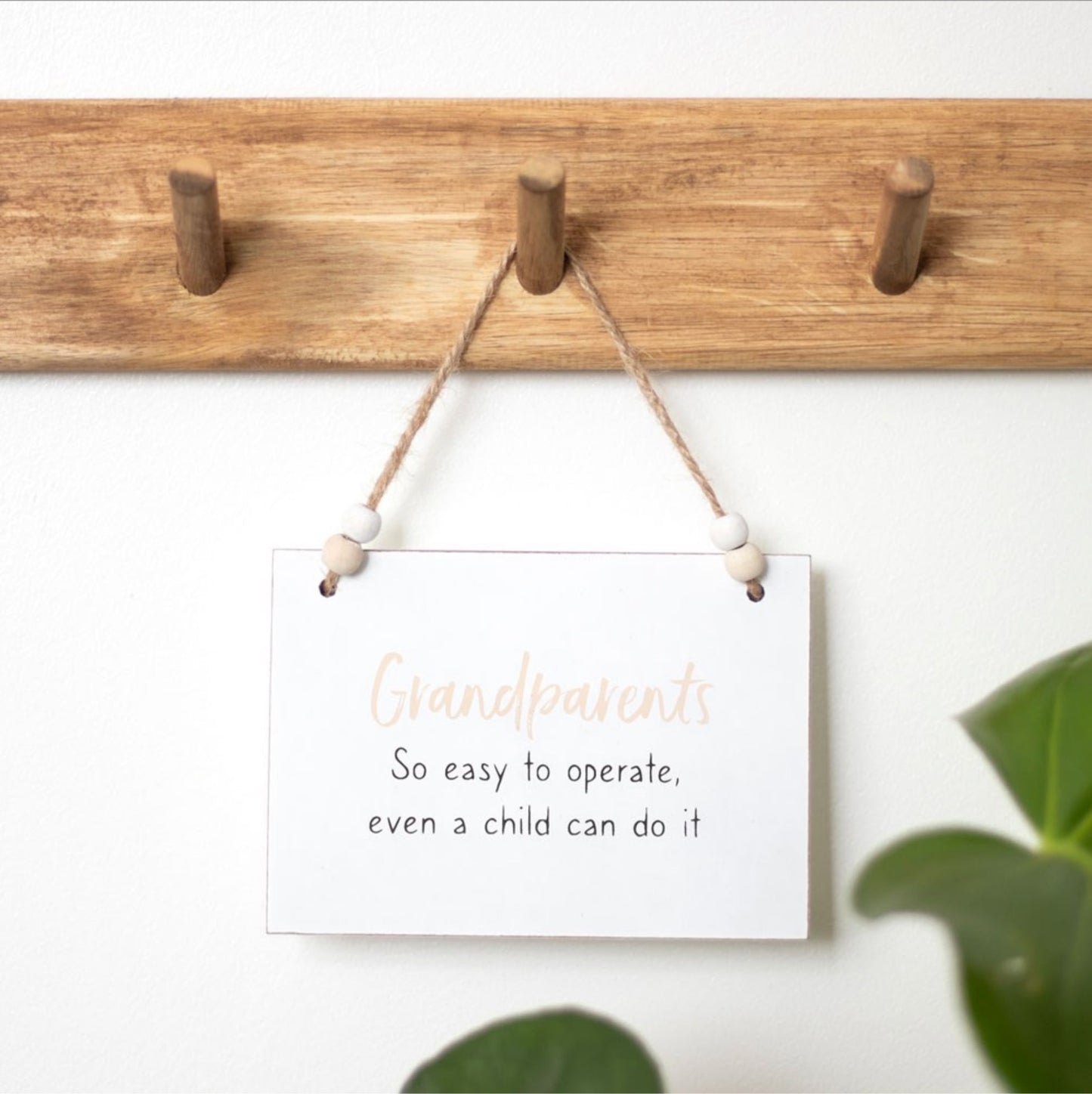 Grandparents Are Easy To Operate Hanging Sign
