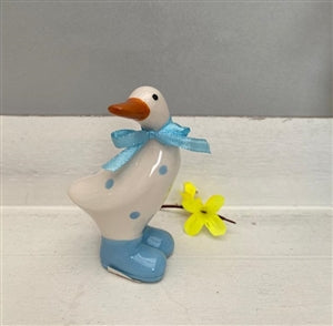 Ceramic Polka Dot Ducks - Blue