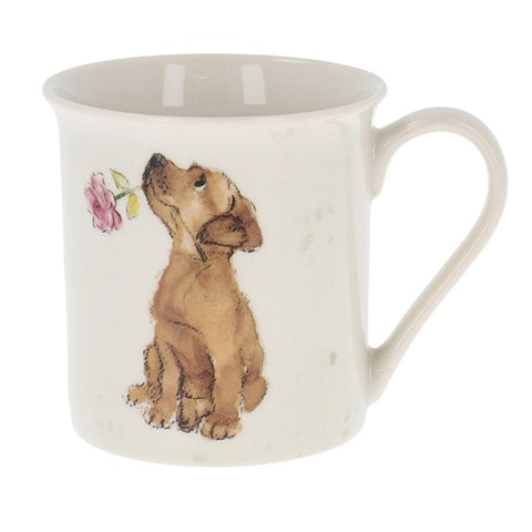 Absolutely Barking Pup & Flower Mug