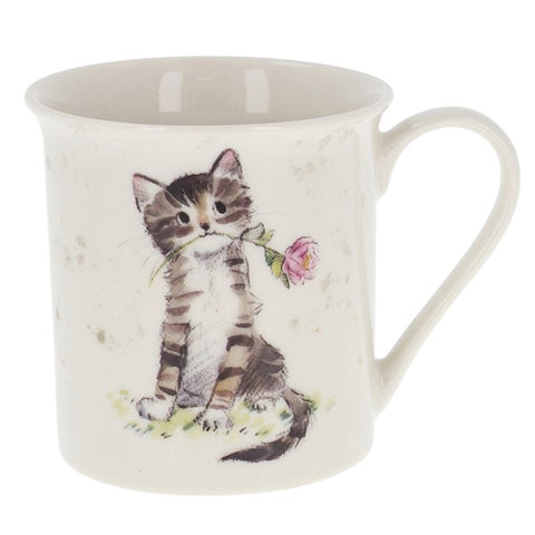 Pawsitively Purrrfect Tabby Rose Cat Mug