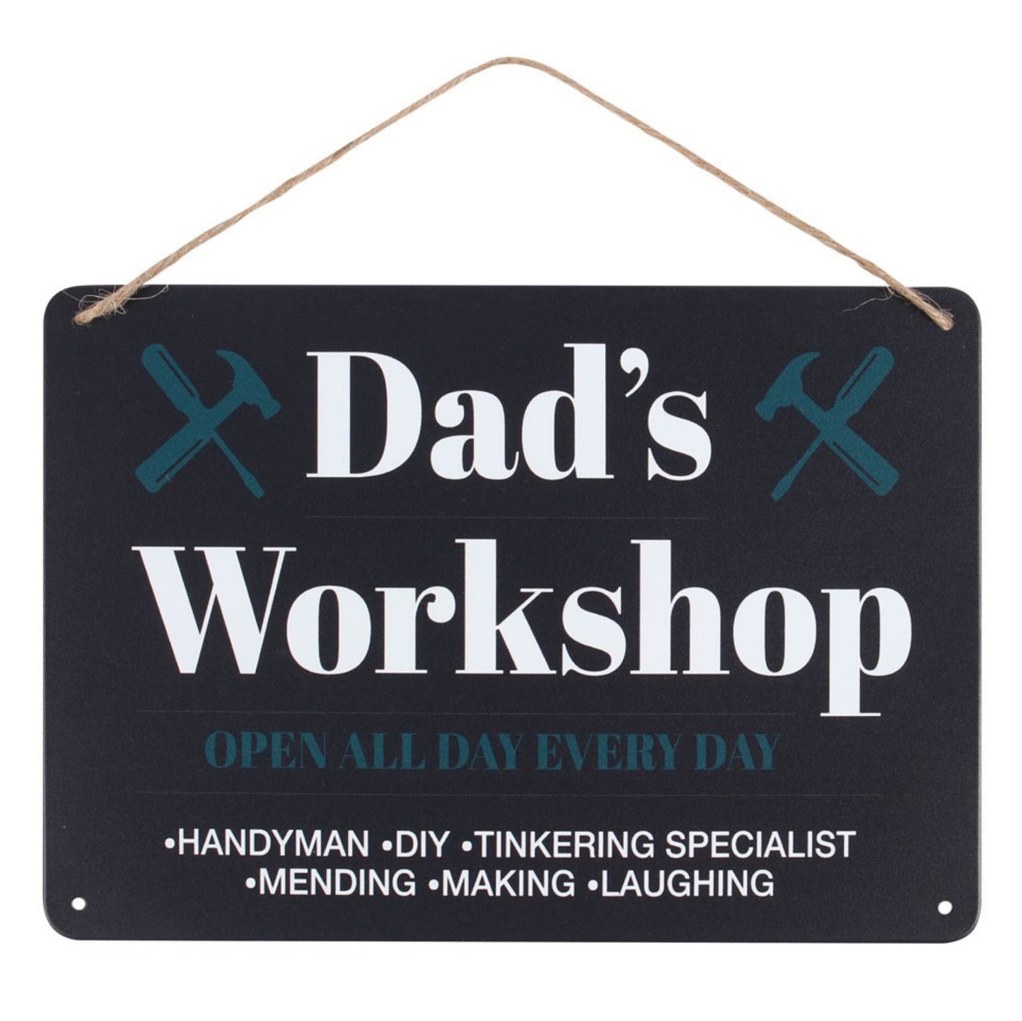 Dads Workshop Green Metal Sign