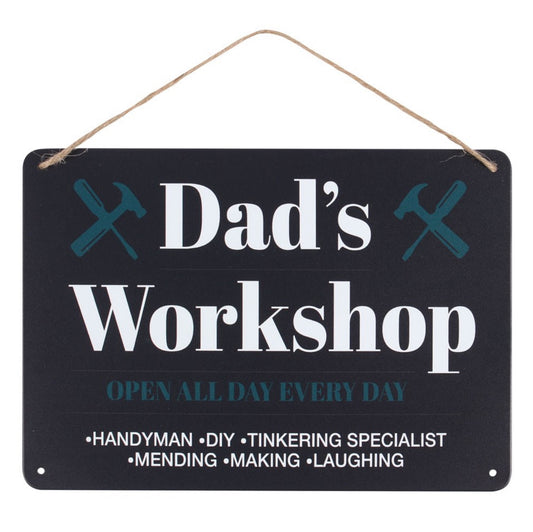 Dads Workshop Green Metal Sign