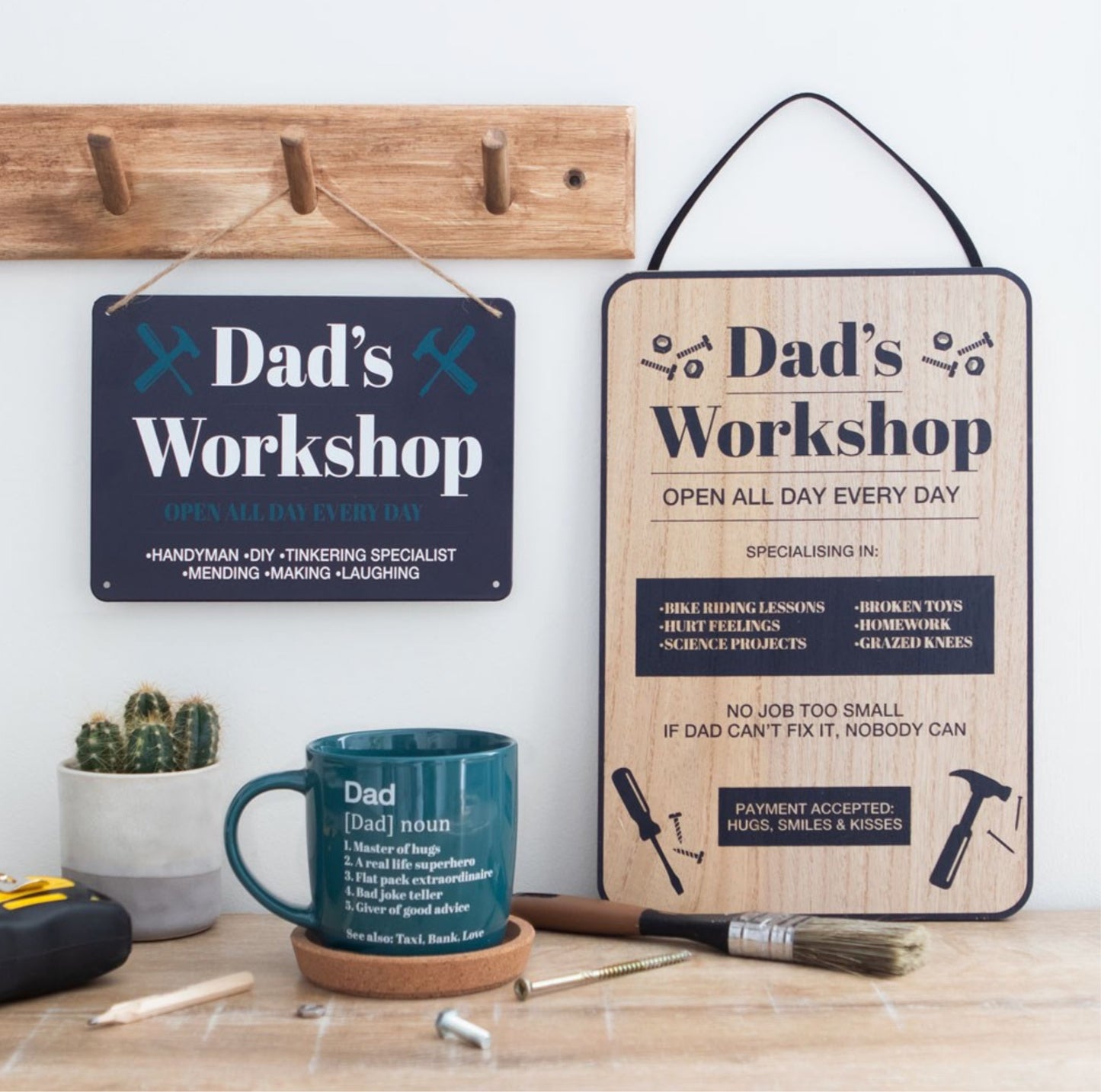 Dads Workshop Green Metal Sign