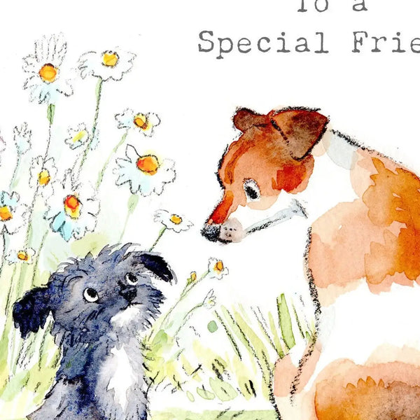 Cute Dog Birthday Card - Special Friend - Terriers