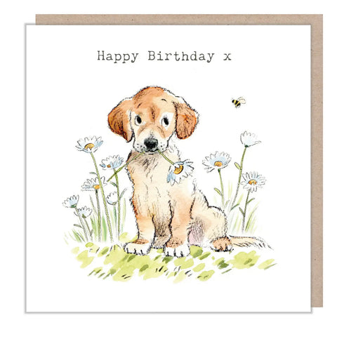 Birthday Card - Happy Birthday Golden Retriever