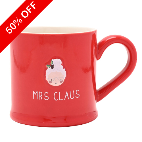 Christmas Embossed Mug - Mrs Claus