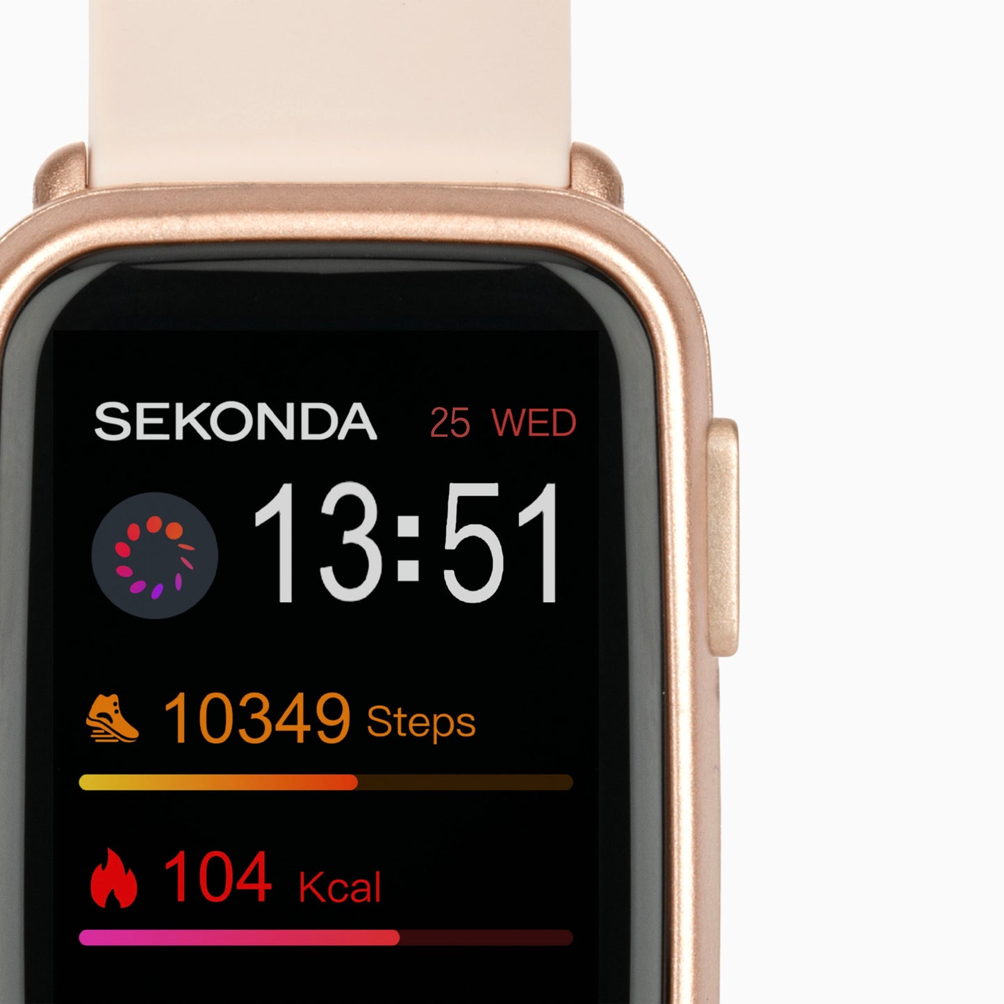 Sekonda Track Smart Watch | Rose Gold Case & Pink Silicone Strap