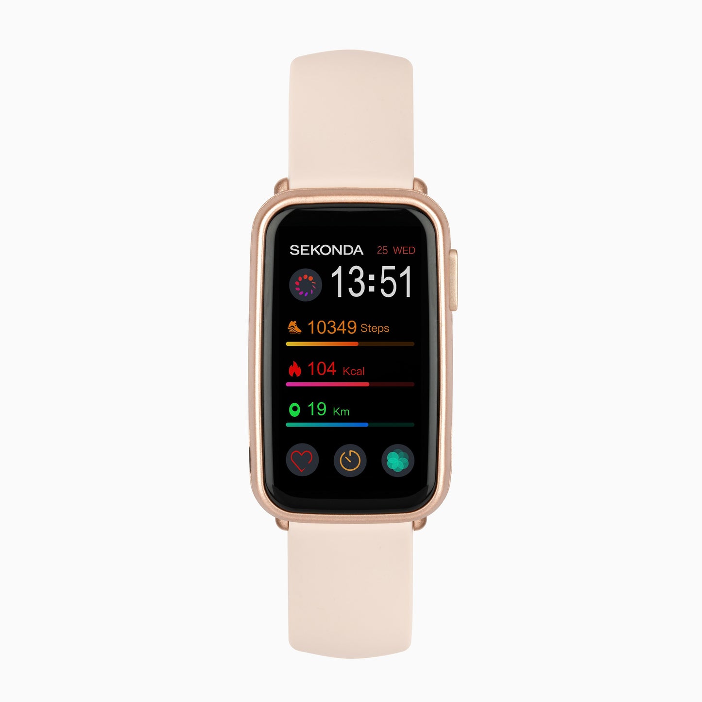 Sekonda Track Smart Watch | Rose Gold Case & Pink Silicone Strap