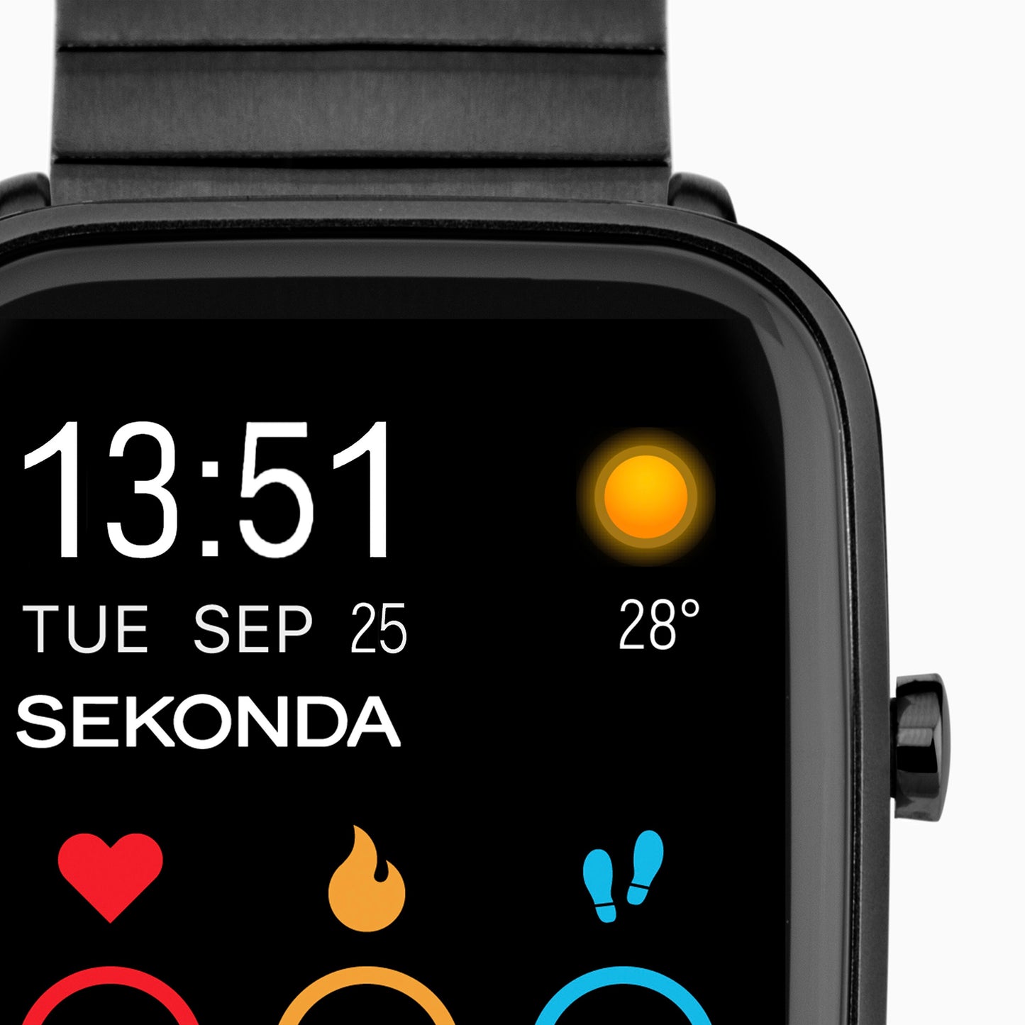 Sekonda Motion Plus Smart Watch | Black Alloy Case & Stainless Steel Bracelet