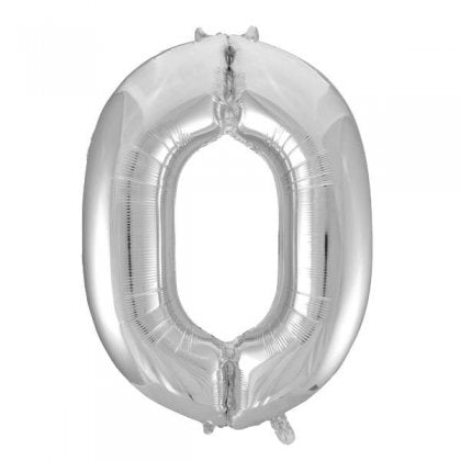 Number Balloon Silver - 0