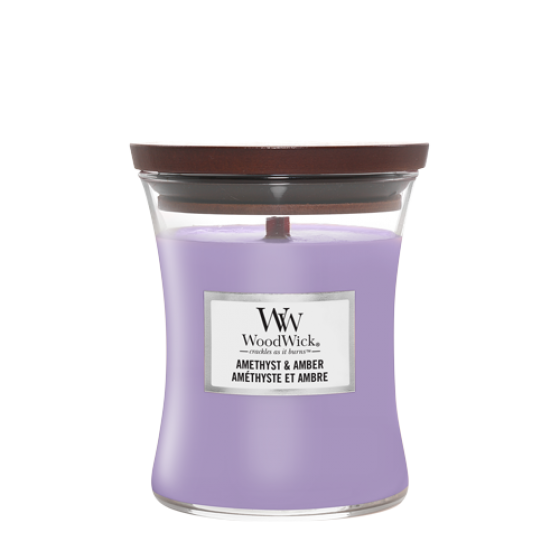 Woodwick Medium Hourglass candle - Amethyst and Amber